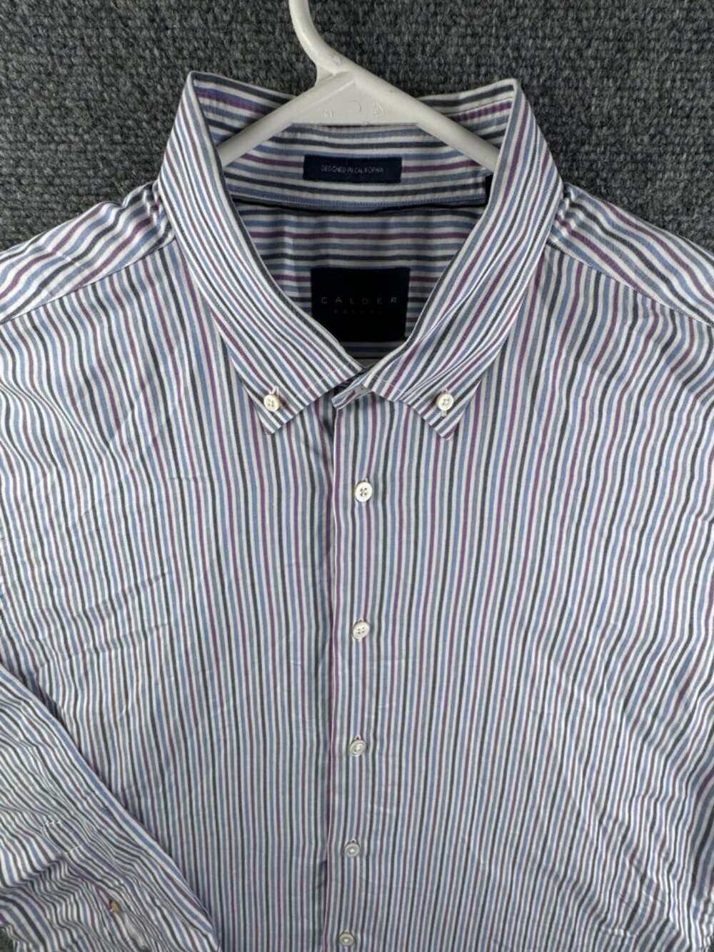 Calder Carmel LIMITED EDITION 1/35 Button Up Shirt Striped Purple Blue XL Adult